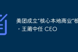 美团成立“核心本地商业”板块，王莆中任 CEO