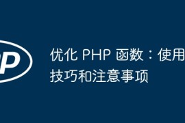 优化 PHP 函数：使用技巧和注意事项