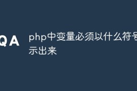 php中变量必须以什么符号表示出来