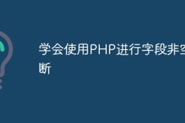 学会使用PHP进行字段非空判断