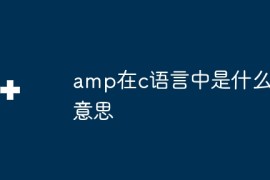 amp在c语言中是什么意思