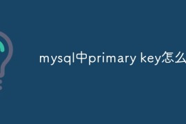 mysql中primary key怎么用