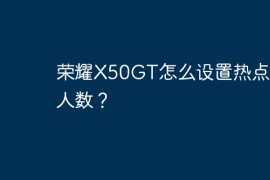 荣耀X50GT怎么设置热点连接人数？