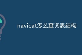 navicat怎么查询表结构