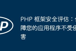 PHP 框架安全评估：保障您的应用程序不受侵害