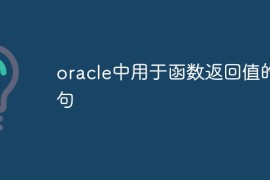 oracle中用于函数返回值的语句