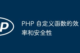 PHP 自定义函数的效率和安全性