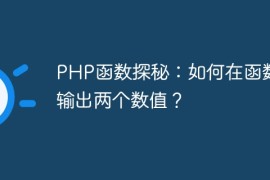 PHP函数探秘：如何在函数中输出两个数值？