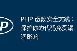 PHP 函数安全实践：保护你的代码免受漏洞影响