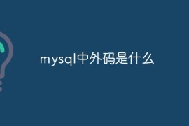 mysql中外码是什么