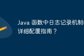 Java 函数中日志记录机制的详细配置指南？