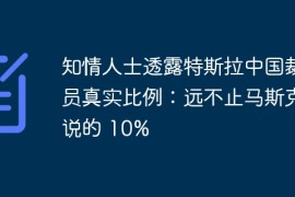 知情人士透露特斯拉中国裁员真实比例：远不止马斯克说的 10%