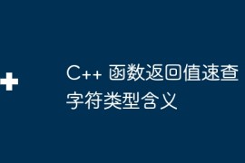 C++ 函数返回值速查：字符类型含义