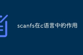 scanfs在c语言中的作用