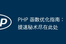 PHP 函数优化指南：提速秘术尽在此处