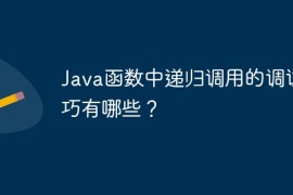 Java函数中递归调用的调试技巧有哪些？