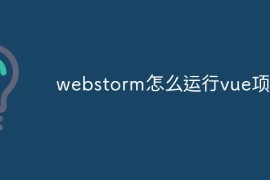 webstorm怎么运行vue项目