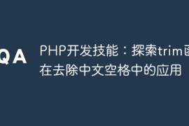 PHP开发技能：探索trim函数在去除中文空格中的应用