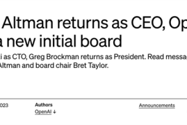 微软拿下OpenAI董事会席位 奥特曼正式回归 Ilya职位待定