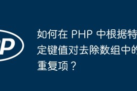 如何在 PHP 中根据特定键值对去除数组中的重复项？