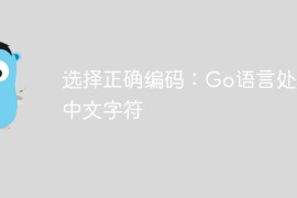 选择正确编码：Go语言处理中文字符