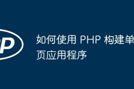 如何使用 PHP 构建单页应用程序