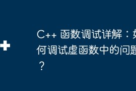 C++ 函数调试详解：如何调试虚函数中的问题？