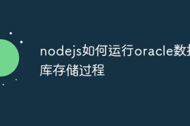nodejs如何运行oracle数据库存储过程