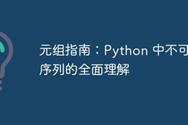 元组指南：Python 中不可变序列的全面理解