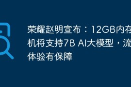 荣耀赵明宣布：12GB内存手机将支持7B AI大模型，流畅体验有保障