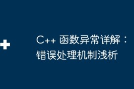 C++ 函数异常详解：错误处理机制浅析