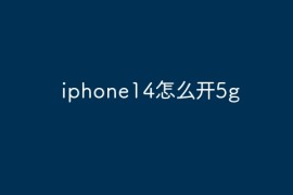 iphone14怎么开5g？iphone14开5g网络的方法