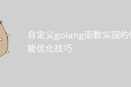 自定义golang函数实现的性能优化技巧