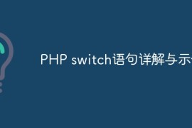PHP switch语句详解与示例