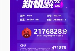 消息称 vivo X Fold3 Pro 折叠屏手机 3 月 27 日发布，安兔兔跑分 217 万