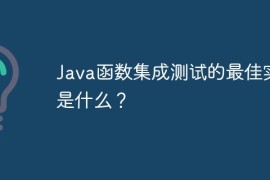 Java函数集成测试的最佳实践是什么？
