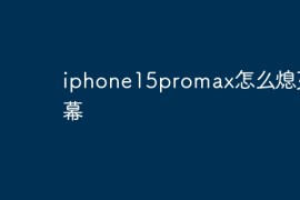 iphone15promax怎么熄灭屏幕？iphone15promax熄屏的方法介绍