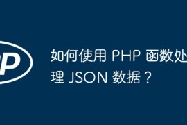 如何使用 PHP 函数处理 JSON 数据？