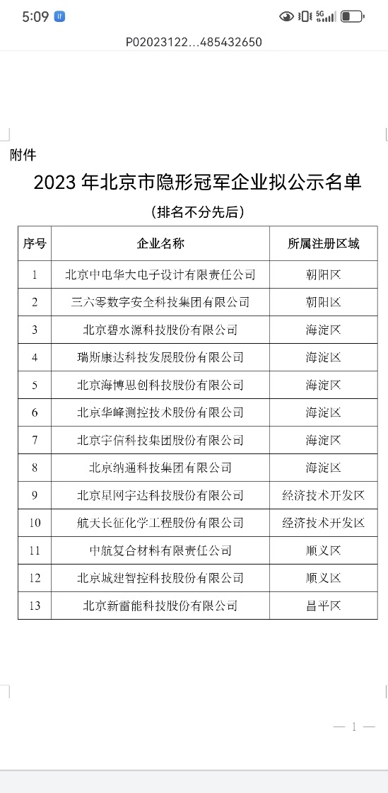 三六零获评2023年北京市“隐形冠军”企业-图1