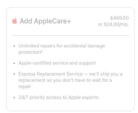 苹果 Vision Pro 头显的维修成本有点高，强烈建议上 AppleCare+ 服务-图4