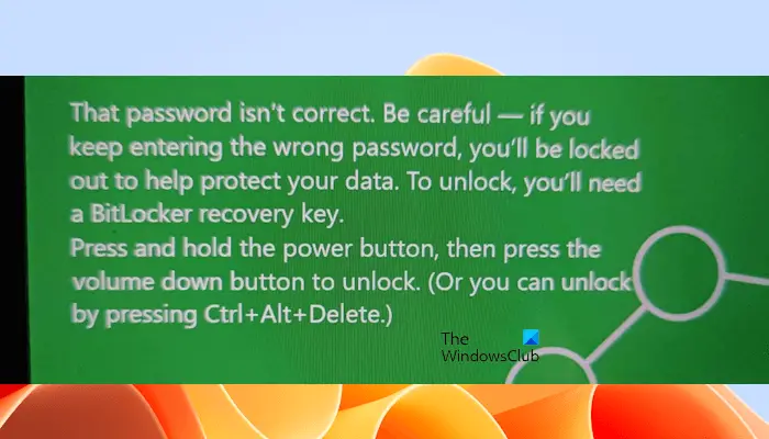 密码不正确，小心BitLocker警告
