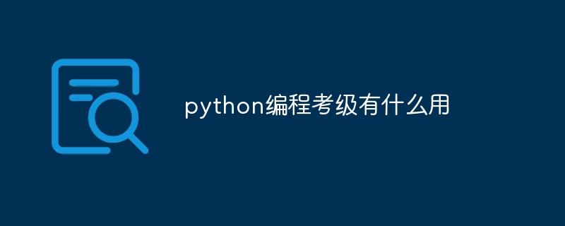 python编程考级有什么用