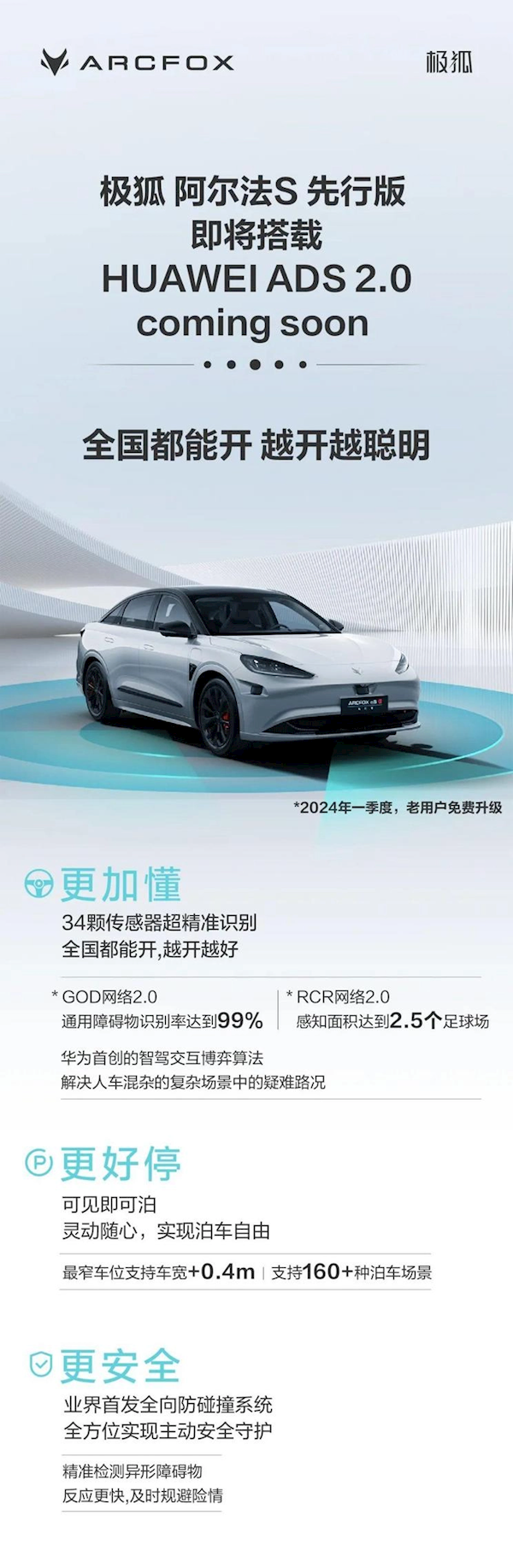 有望搭载华为ADS 2.0！极狐阿尔法S先行后驱款将于北京车展上市