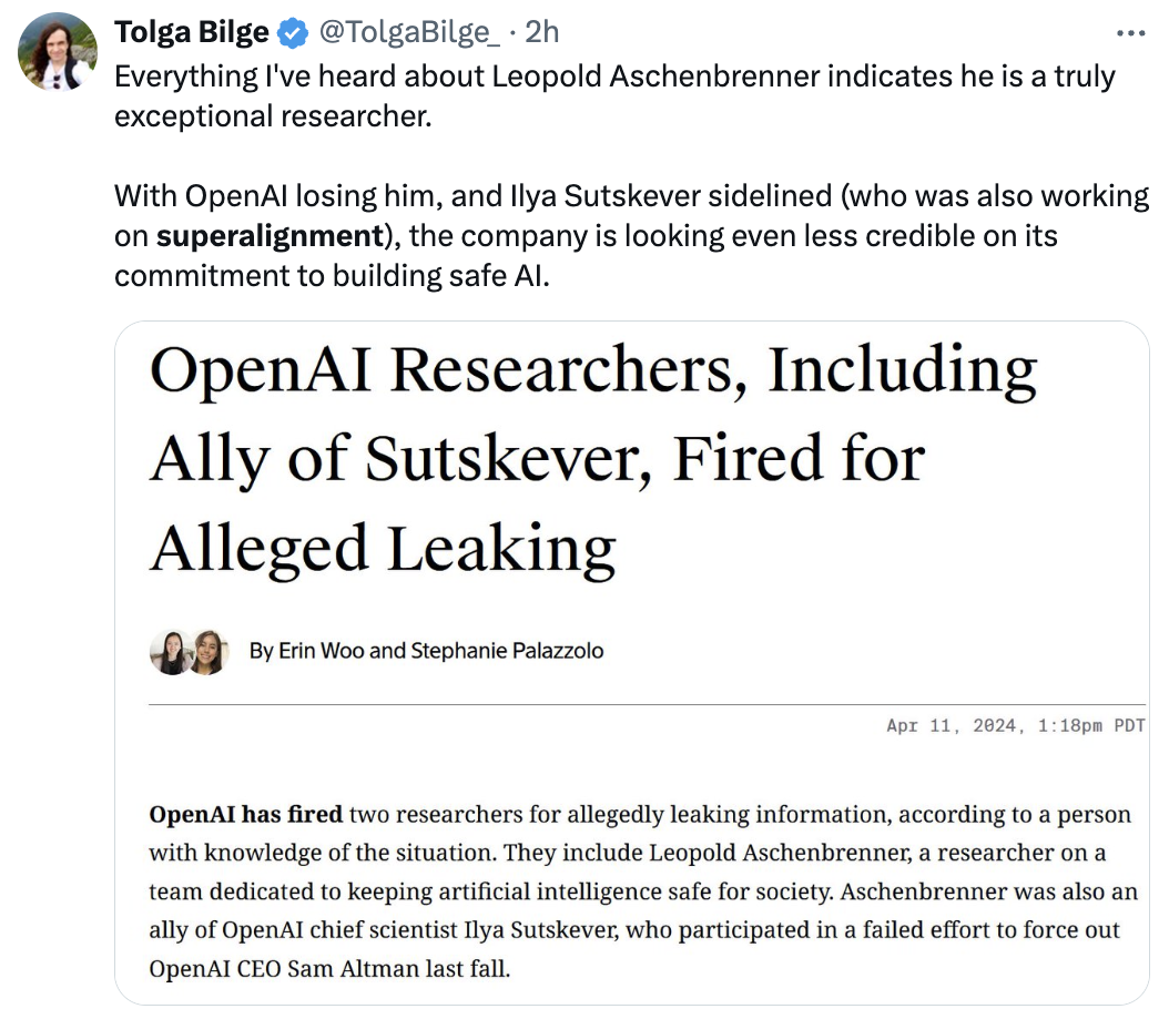 突发！OpenAI开除Ilya盟友，理由：涉嫌信息泄漏