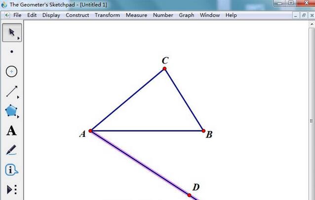 几何画板四等分三角形任意一边的详细步骤