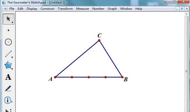 几何画板四等分三角形任意一边的详细步骤