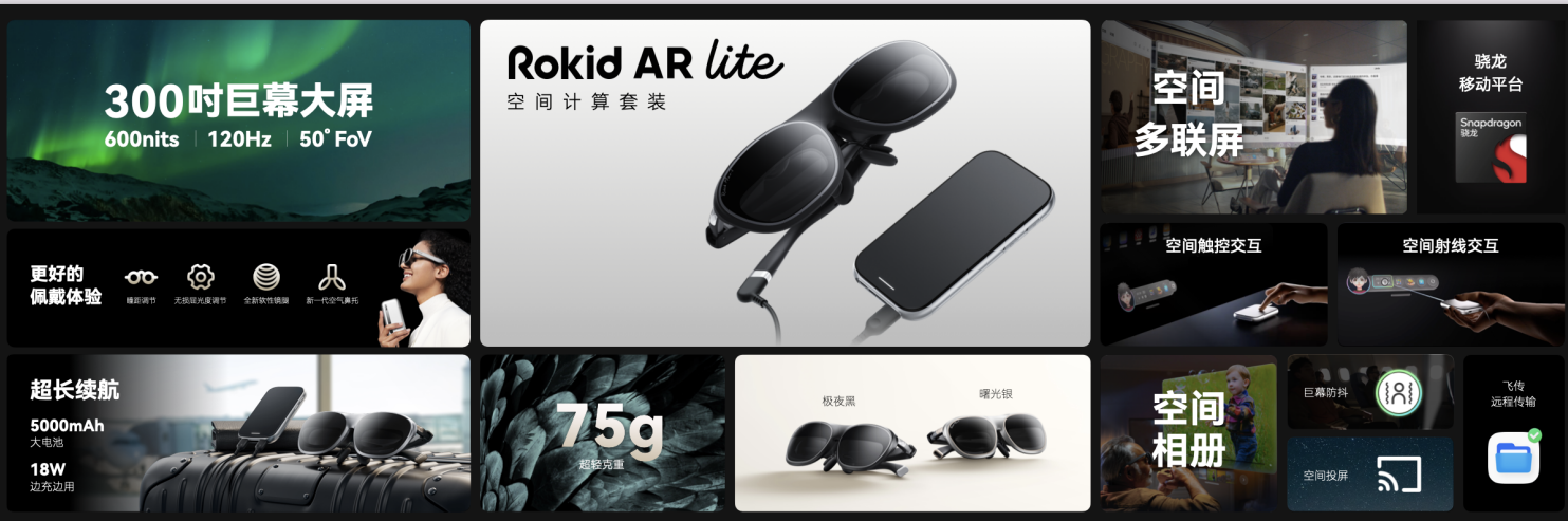 中国代表性AR力量：Rokid AR Lite空间计算套装发布，软硬件全面升级