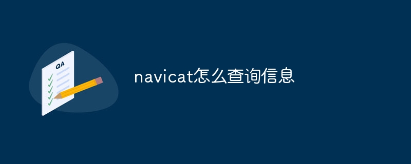 navicat怎么查询信息