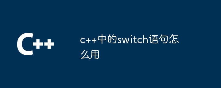 c++中的switch语句怎么用